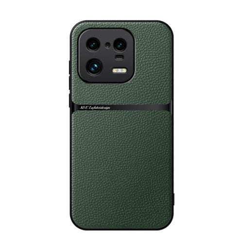 Funda para Teléfono Xiaomi 13 Pro de Piel de Lichi con Cobertura Total Magnética y a Prueba de Golpes (Verde)