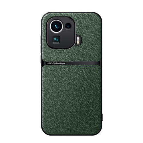 Funda para Teléfono Xiaomi Mi 11 Pro de Piel de Lichi con Cobertura Total Magnética y a Prueba de Golpes (Verde)