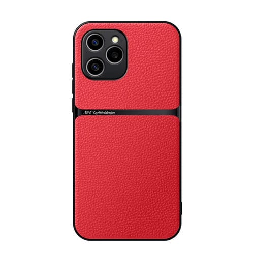 Funda para Teléfono Honor 60 SE con Tapa Magnética de Cuero de Lichi a Prueba de Golpes (Rojo)