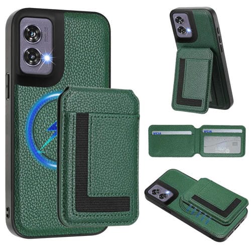 Funda para Teléfono Motorola Edge 50 Fusion Cx01 con Tarjetero Magnético Desmontable Magsafe (Verde Pavo Real)