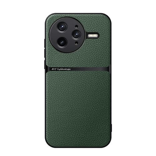 Funda para Teléfono con Tapa Magnética de Cuero Litchi para Redmi K80 Pro, a Prueba de Golpes (Verde)