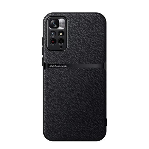 Funda para Teléfono con Tapa Magnética de Cuero Litchi con Protección Total a Prueba de Golpes para Redmi Note 11 Pro Global/Note 11E Pro 5G (Negro)