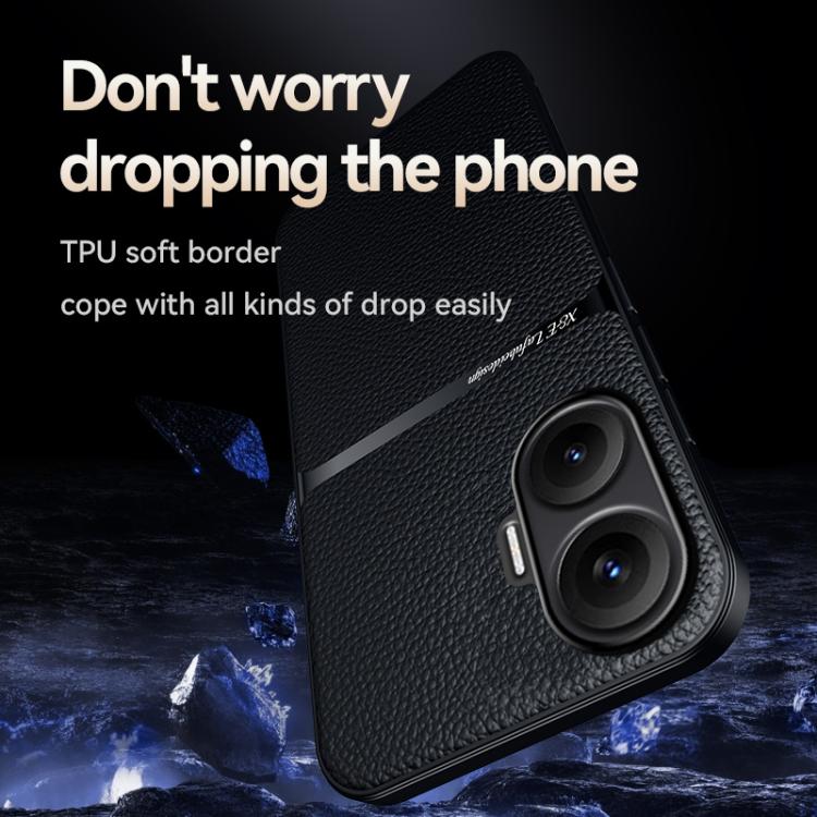 Funda magnética de cuero Litchi para Redmi Turbo 4 Pro, con cobertura total, a prueba de golpes (roja)