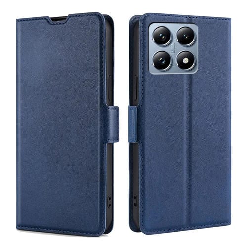 Funda de Cuero con Tapa Horizontal y Hebilla Lateral Ultrafina para Xiaomi 14T Pro 5G (Azul)