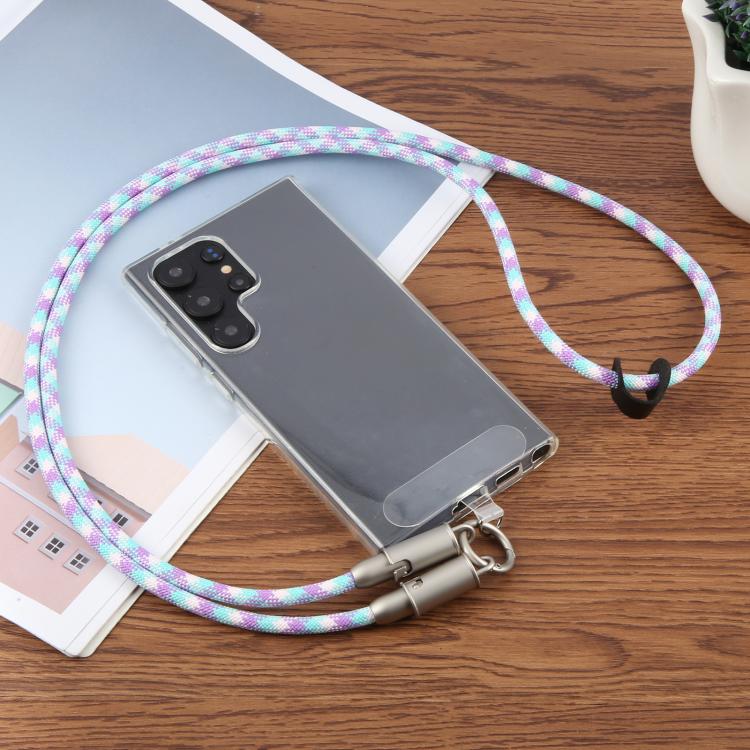 Cable de carga de datos Tipo C a Tipo C silicona para teléfono cruzado con cordón largo (Azul, Verde, Morado y Blanco)
