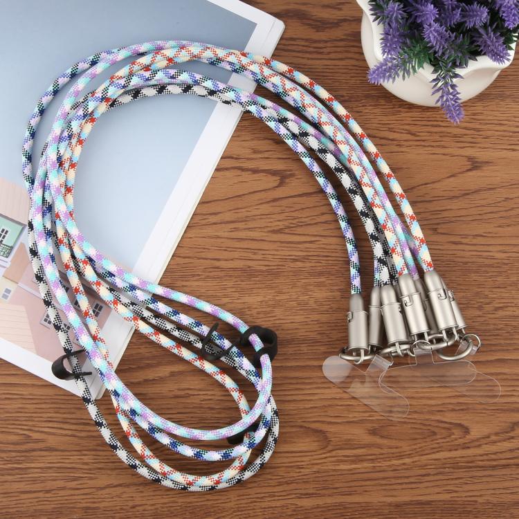 Cable de carga de datos Tipo C a Tipo C silicona para teléfono cruzado con cordón largo (Verde, Morado y Blanco)
