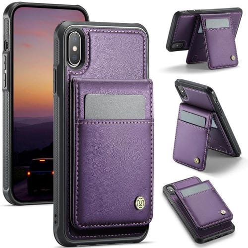 Estuche para Teléfono Jeehood J06 con Tarjetero Rfid Magsafe para iPhone X/Xs (Morado)