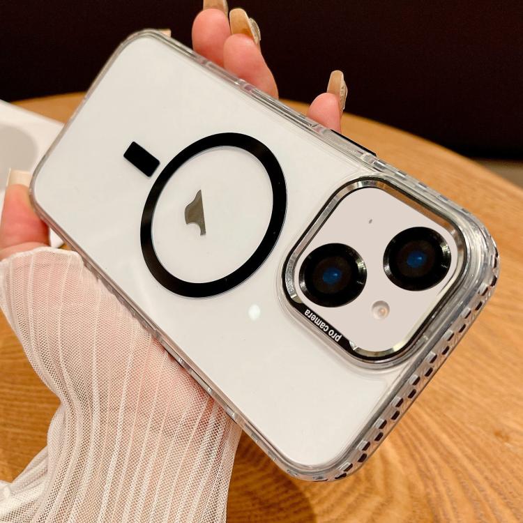 Funda Transparente Magsafe para iPhone 14 con Película para Lente (Negra)