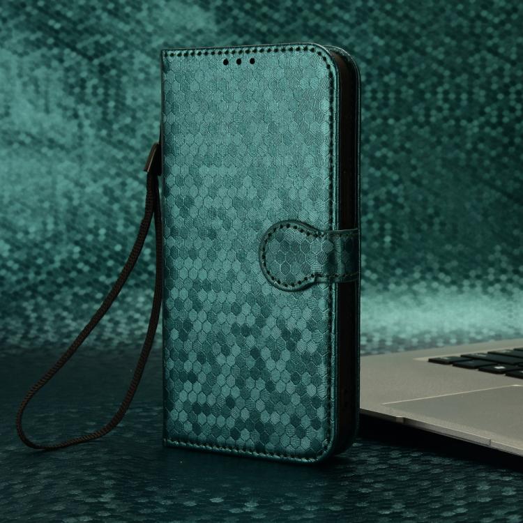 Funda de Cuero para Cubot A10 con Textura de Puntos en Panal (Verde)