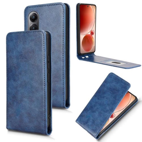 Funda de Cuero Magnética con Tapa Vertical para Teléfono Itel S25 (Azul)