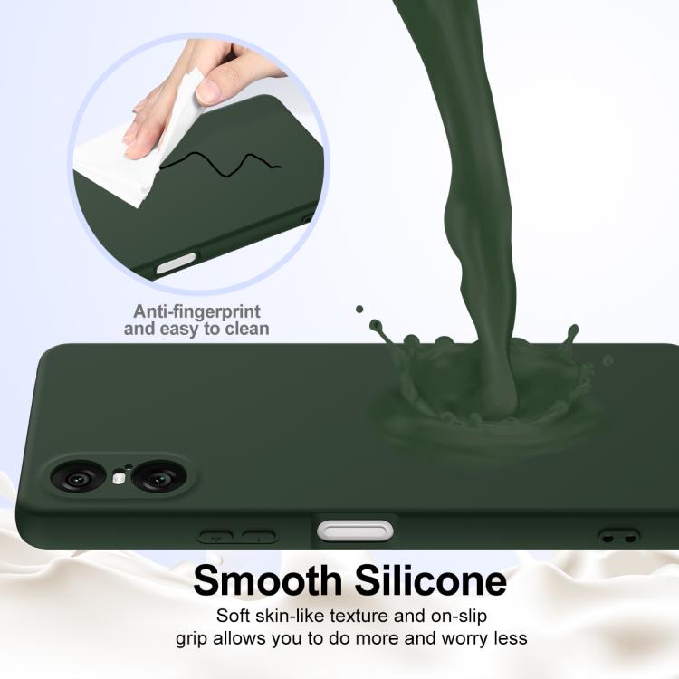 Funda de Silicona a Prueba de Golpes Magsafe para Sony Xperia 10 Vi (Verde Oscuro)
