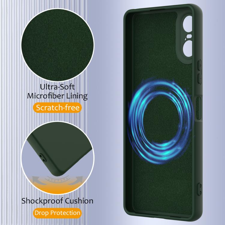 Funda de Silicona a Prueba de Golpes Magsafe para Sony Xperia 10 Vi (Verde Oscuro)
