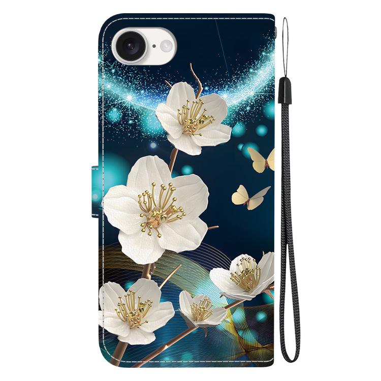 Funda de Cuero iPhone 16E Dibujo de Colores Textura de Cristal (Magnolia)
