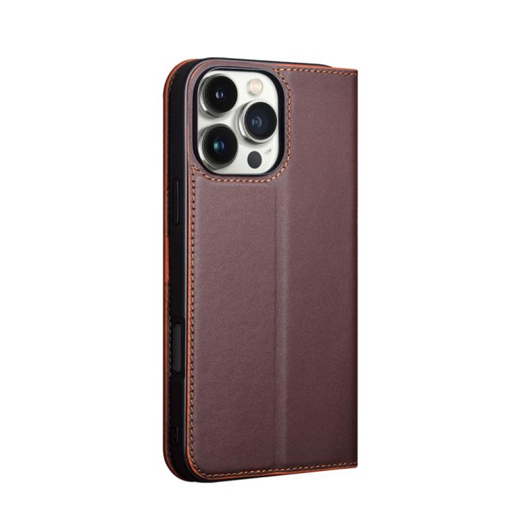 Funda de Cuero Genuino para iPhone 16 Pro Max Qialino Classic Gen2 (Marrón)
