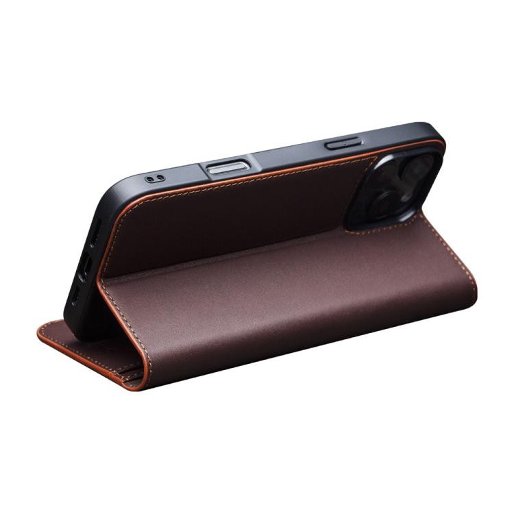 Funda de Cuero Genuino para iPhone 16 Pro Max Qialino Classic Gen2 (Marrón)