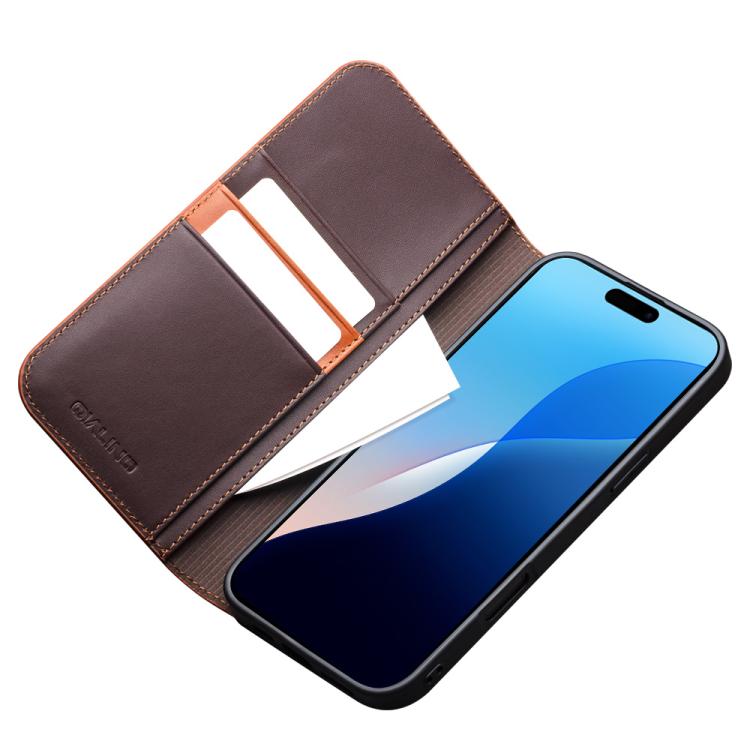 Funda de Cuero Genuino para iPhone 16 Pro Max Qialino Classic Gen2 (Marrón)