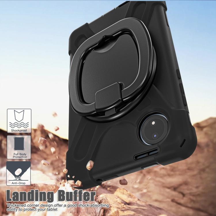 Funda Híbrida de Silicona para Tableta Xiaomi Redmi Pad Se 8.7 con Soporte y Correa para El Hombro (Negra)