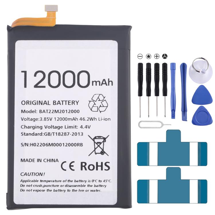 Batería de repuesto BAT22M2012000 de 12000 mAh para Doogee S89/S89 Pro