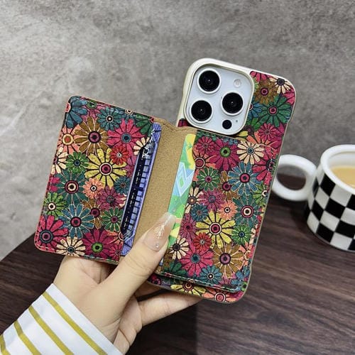 Funda para iPhone 14 Pro Denior D24 Paint con Ranura para Tarjeta Magsafe (Girasol Verde)