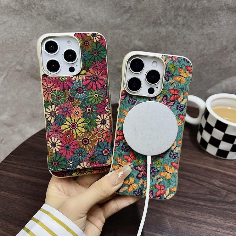Funda para iPhone 16 Plus Denior D24 Paint con Ranura para Tarjeta Magsafe (Mariposas Azules)