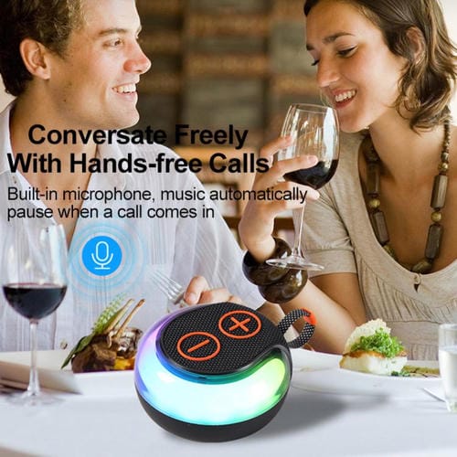 Altavoz Bluetooth Portátil Con Luz RGB Para Exteriores Subwoofer De Escritorio (Gris)