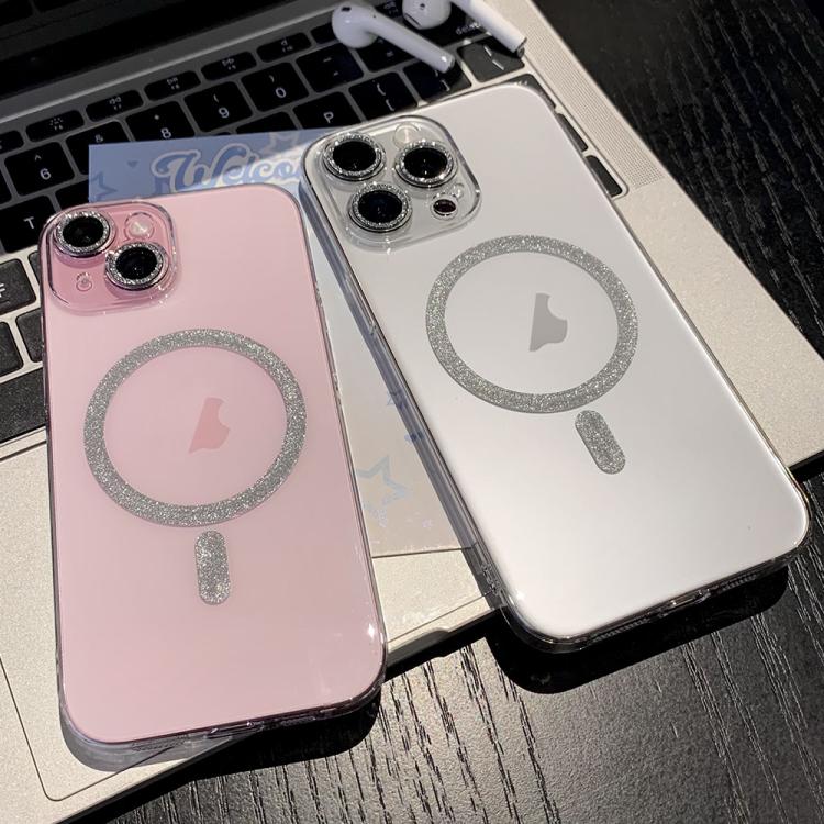 Funda para Teléfono Apple iPhone 14 Pro Max con Anillo Magnético Purpurina y Magsafe (Transparente)