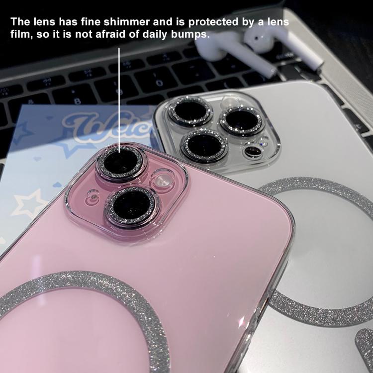 Funda para Teléfono Apple iPhone 14 Pro Max con Anillo Magnético Purpurina y Magsafe (Transparente)