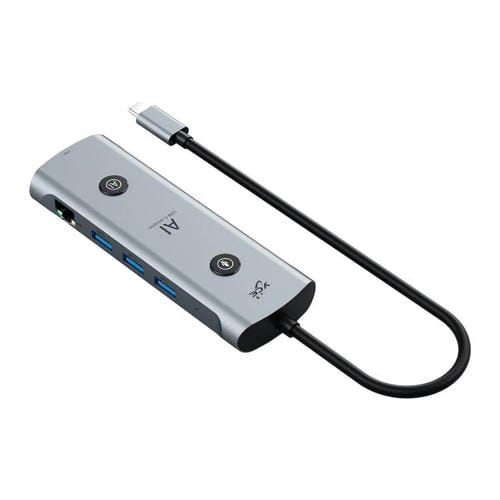Estación de Acoplamiento Yce V172 12 en 1 con Adaptador USB-C/Tipo-C (Gris)
