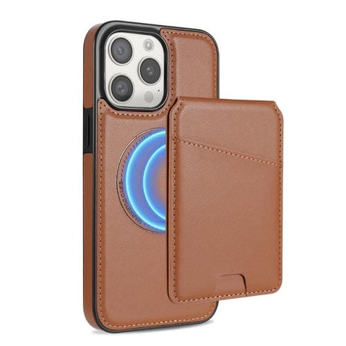 Funda para Teléfono Magsafe iPhone 11 Pro Max con Tarjetero Desmontable (Marrón)