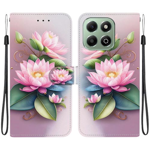 Funda de Cuero con Dibujo y Textura de Cristal para Honor X6B (Lotus)