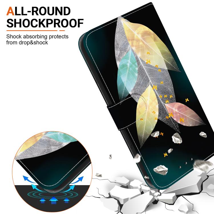 Funda de Cuero OnePlus Ace 2V 5G y Nord 3 con Dibujo de Colores y Textura de Cristal (Hojas de Colores)