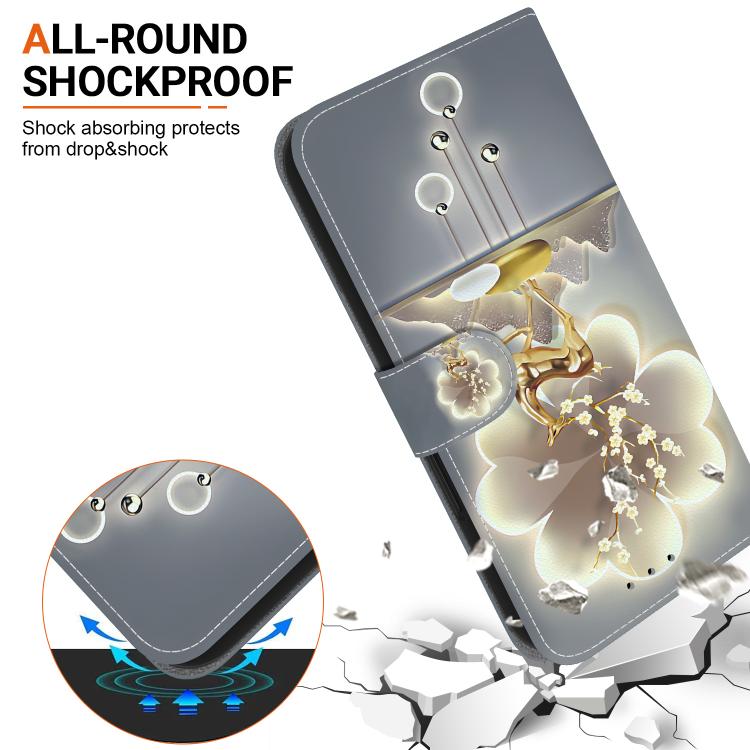 Funda de Cuero con Dibujo y Textura de Cristal para OnePlus Nord CE 3 Lite/N30 (Ciervo Sika)