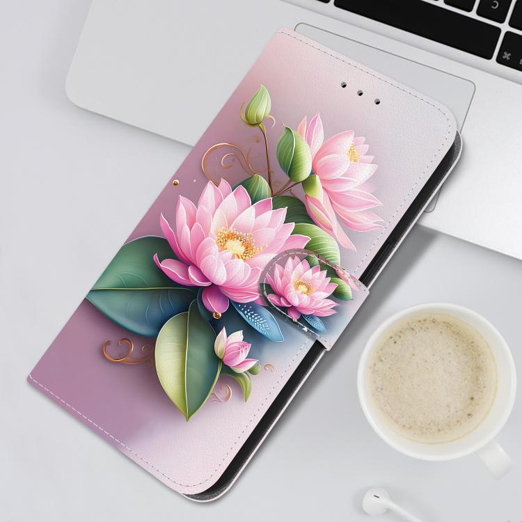 Funda de Cuero con Dibujo de Colores y Textura de Cristal para OnePlus Nord Ce4 Lite (Lotus)