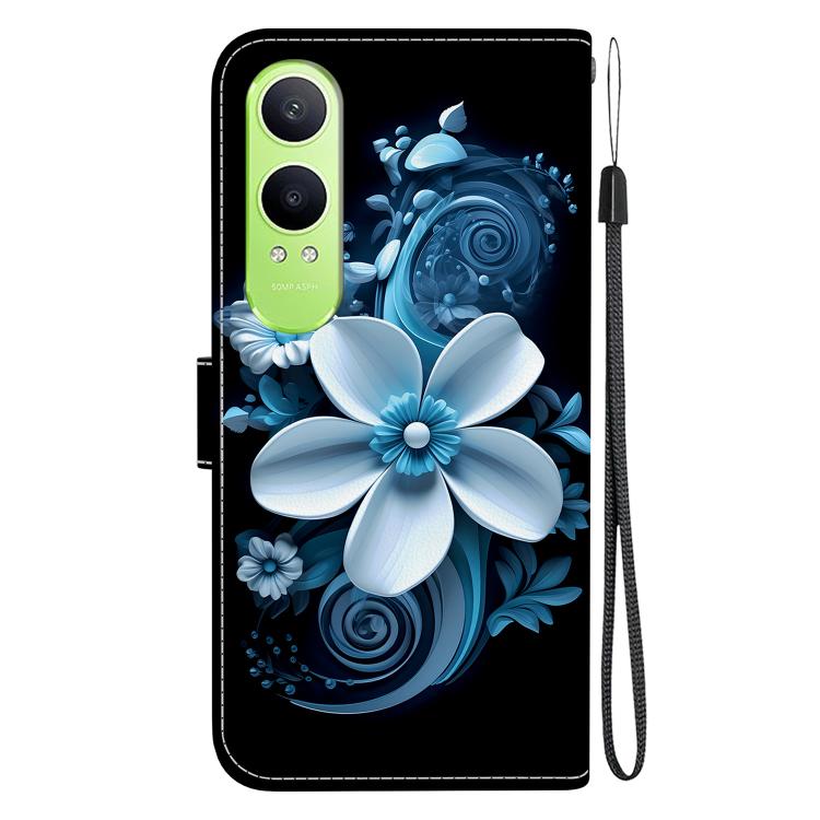 Funda de Cuero OnePlus Nord Ce4 Lite con Dibujo de Colores y Textura de Cristal (Orquídea Negra)