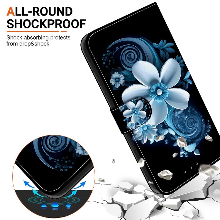 Funda de Cuero OnePlus Nord Ce4 Lite con Dibujo de Colores y Textura de Cristal (Orquídea Negra)