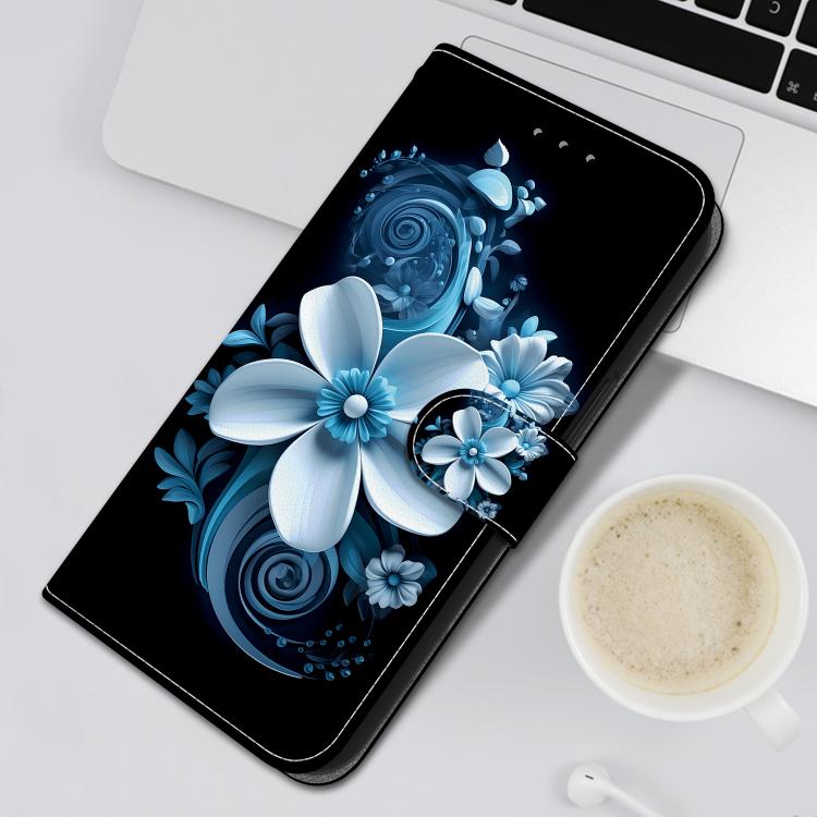 Funda de Cuero OnePlus Nord Ce4 Lite con Dibujo de Colores y Textura de Cristal (Orquídea Negra)