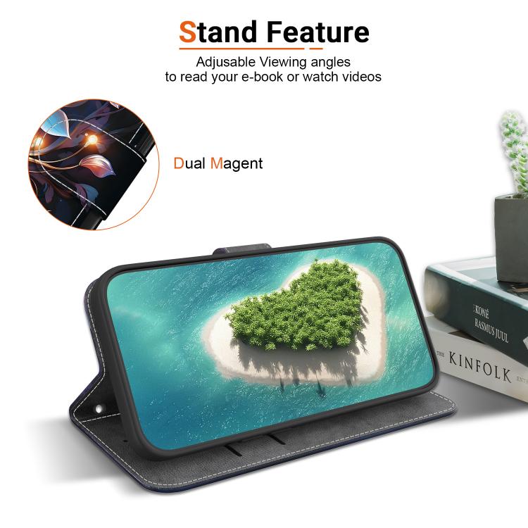 Funda de Cuero para LG K61 con Dibujo de Colores y Textura de Cristal (Flor de Linterna Pequeña)