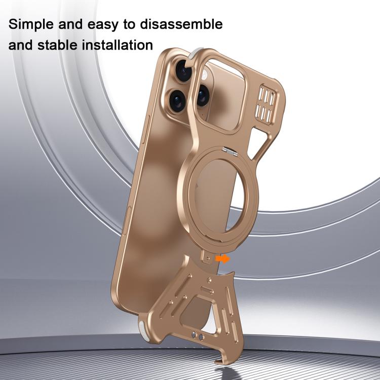 Funda para Teléfono Armor 360 sin Marco Aleación Magsafe para iPhone 15 Pro Max (Gris Espacial)