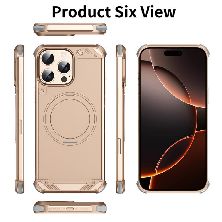 Funda para Teléfono R-Just RJ63-1 con Soporte Magsafe sin Marco para iPhone 14 (Plateada)