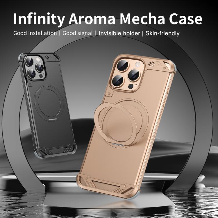 Funda para Teléfono R-Just RJ63-1 con Soporte Magsafe sin Marco para iPhone 14 (Plateada)