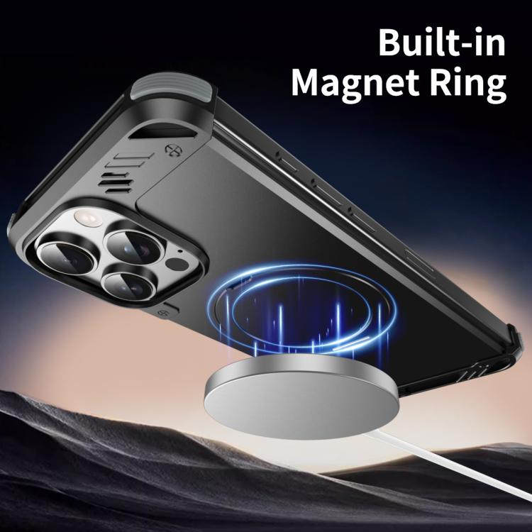 Estuche para Teléfono R-Just RJ63-1 con Soporte Magsafe sin Marco para iPhone 16 Plus (Negro)