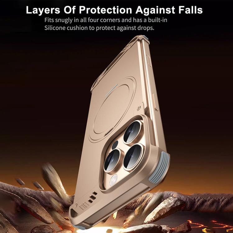 Funda para Teléfono R-Just RJ63-1 con Soporte Magsafe sin Marco para iPhone 14 (Plateada)