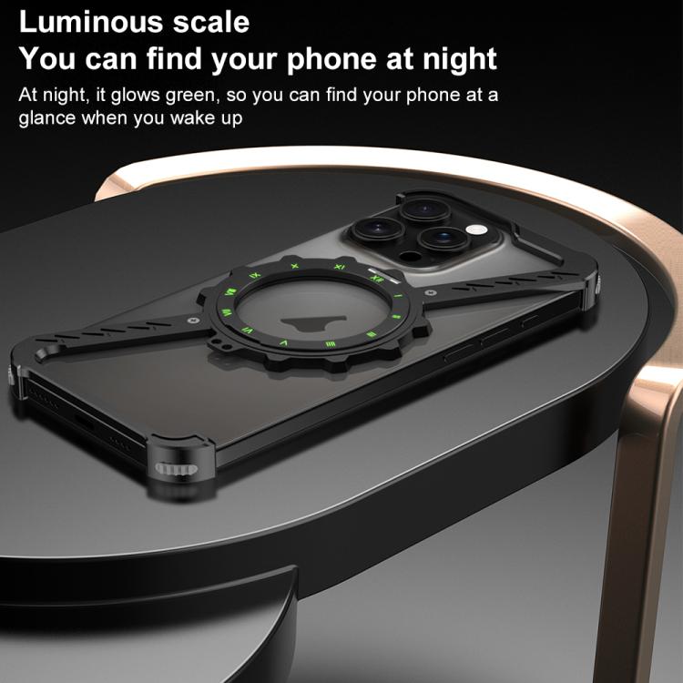 Funda para Teléfono con Soporte 360 Metal sin Marco en Forma de Z para iPhone 16 Pro Magsafe (Dorado del Desierto)