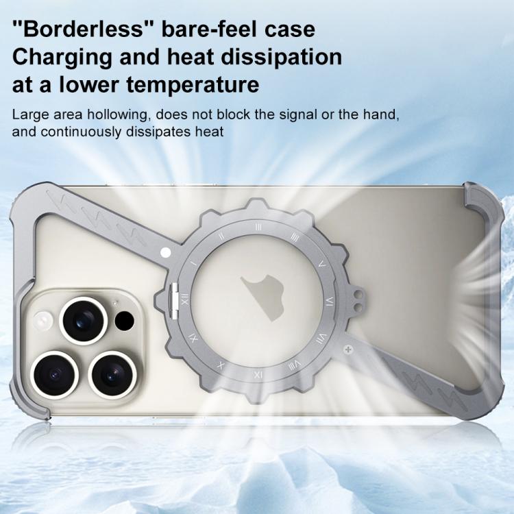 Funda para Teléfono iPhone 14 Magsafe Soporte 360 Metal sin Marco en Forma de Z (Plata Espacial)