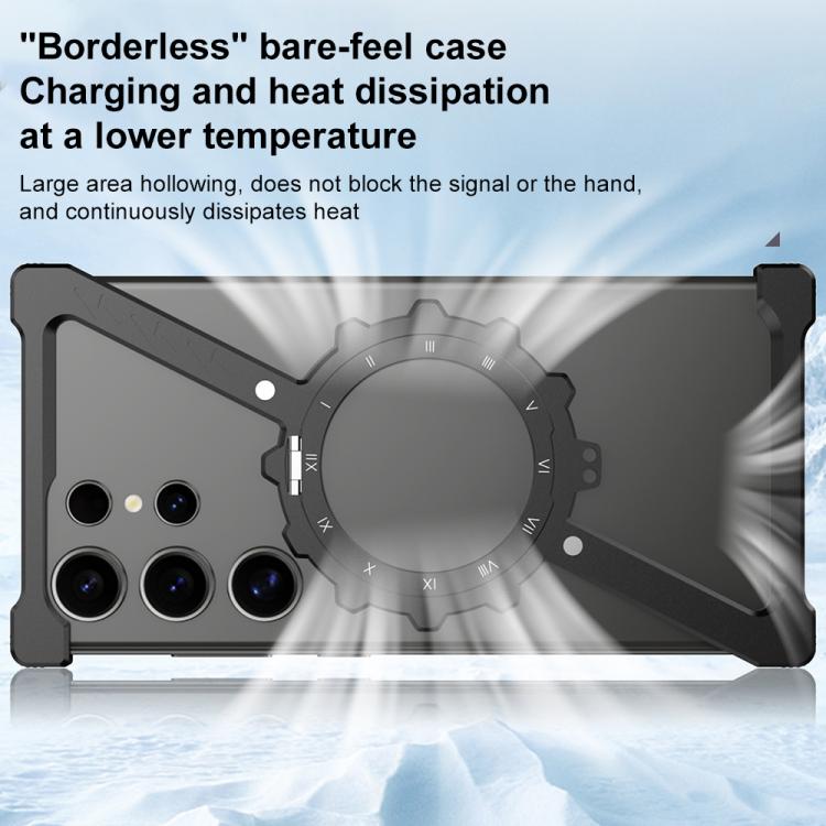 Funda para Teléfono Samsung Galaxy S23 Ultra 5G Soporte 360 Grados sin Marco en Z (Negro)