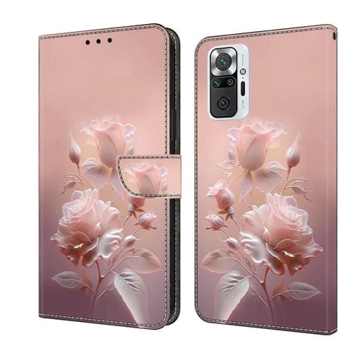 Funda de Cuero Pintada a Mano para Redmi Note 10 Pro 4G (Flores de Cerámica)