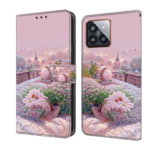 Funda De Piel Pintada Fresca Para Teléfono Xiaomi 14 Pro (Jardín)