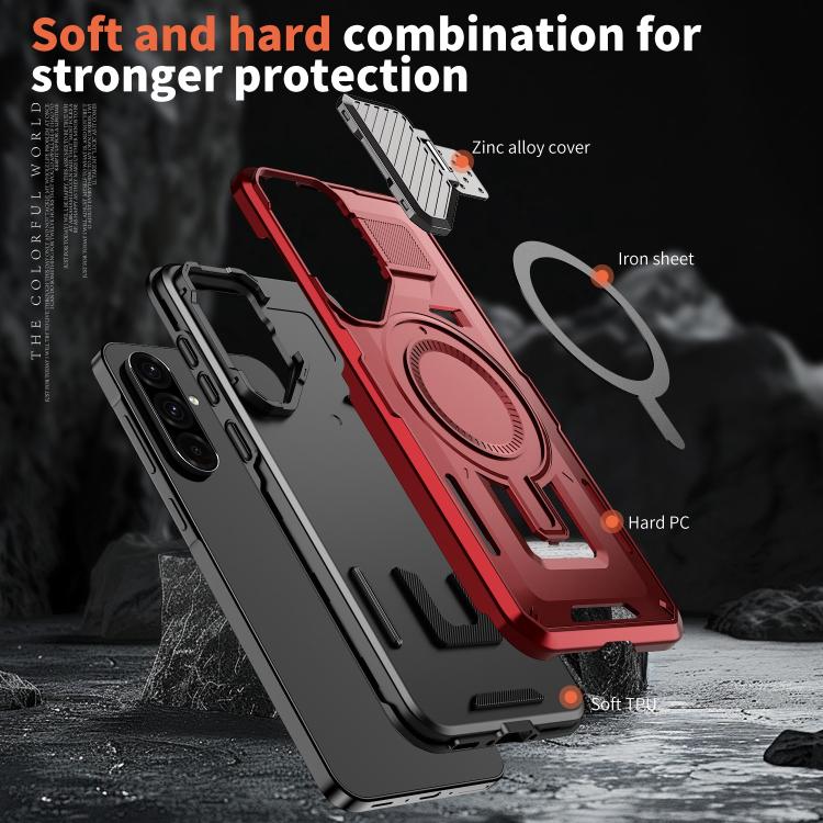 Funda protectora MagSafe para Samsung Galaxy A36 5G (roja)