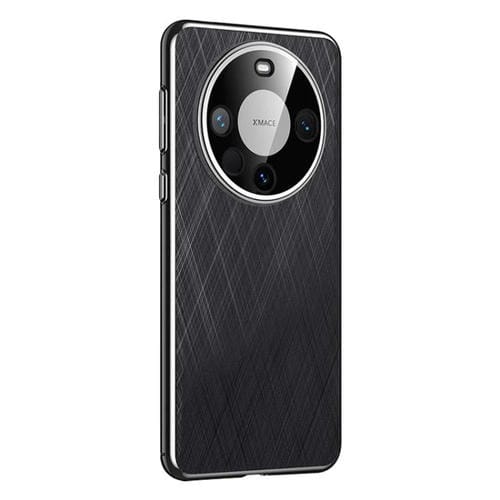 Funda de Cuero para Huawei Mate 60 Pro con Pintura Lisa (Negra)