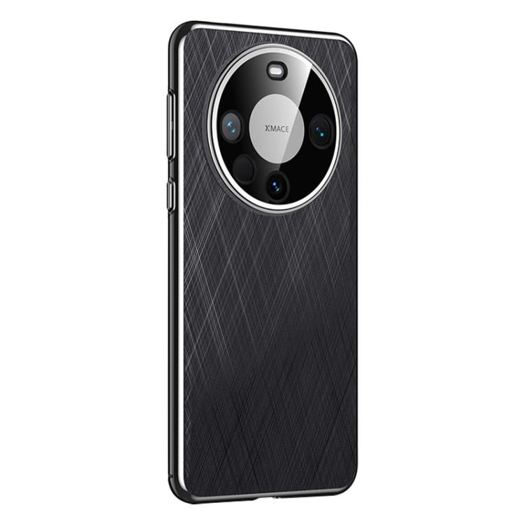 Funda de Cuero para Huawei Mate 60 Pro con Pintura Lisa (Negra)